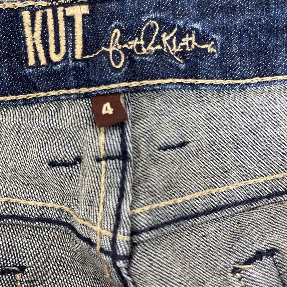 Kut From The Kloth Katy Boyfriend Jeans Dark Wash Mid Rise Blue Sz 4 - Picture 14 of 16